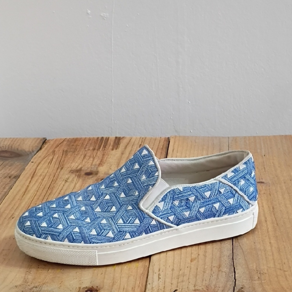 Notify Paris Made in Italy Blue & White Slip On Comfort Sneaker